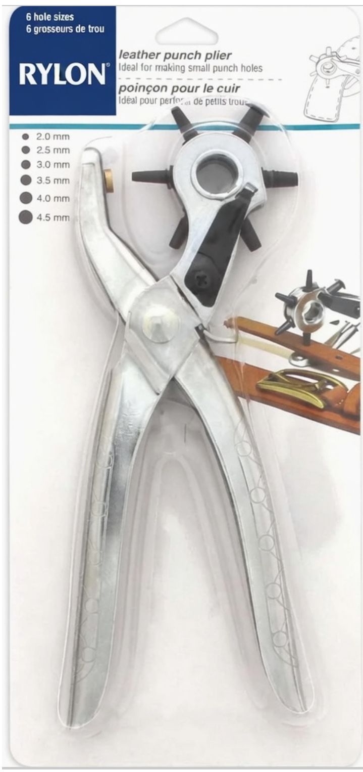   Leather Rotary Punch Pliers Set for Different Hole Sizes Silver, PINZA FUSTELLATRICE REVOL.220MM