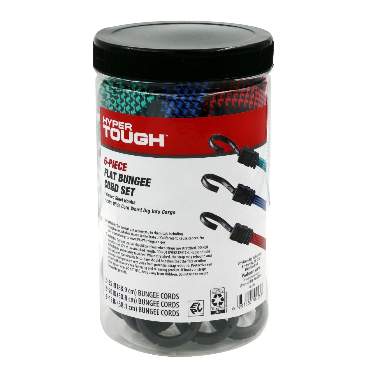 6 Pieces Flat Bungee Cord Set