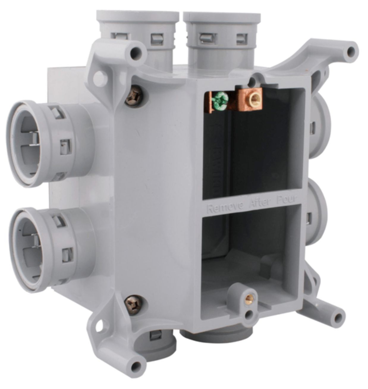 8X1/2 In. PVC Slab Box Grey With Molded Connectors