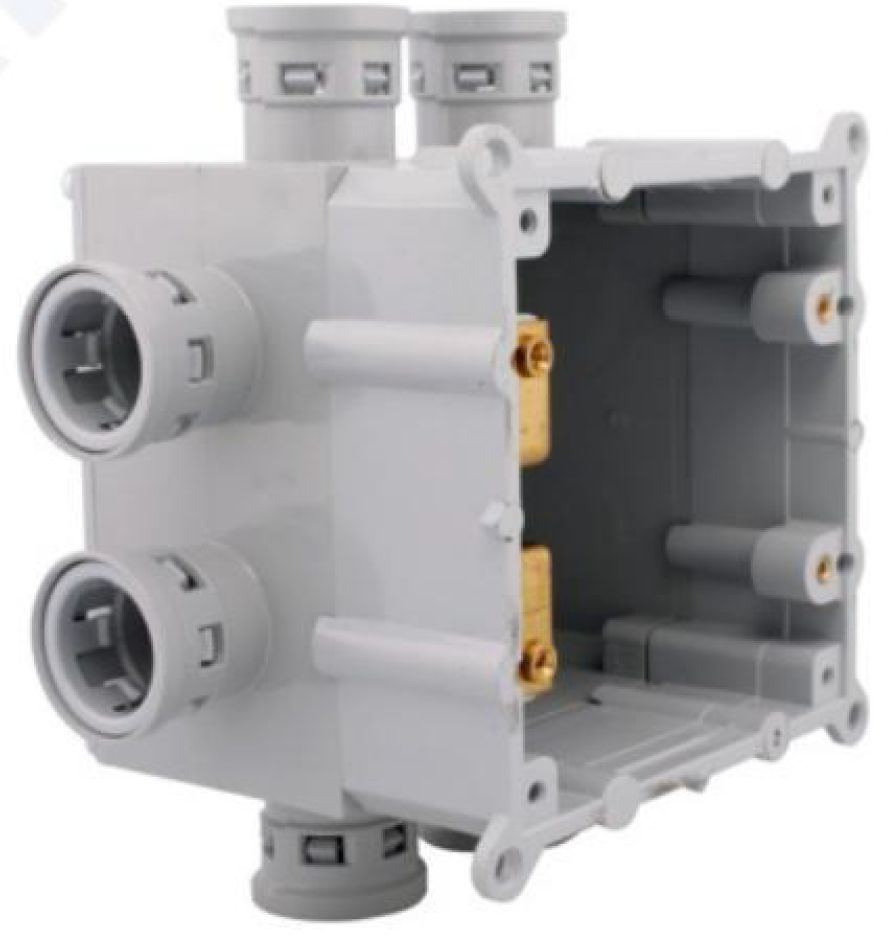 8X3/4 In. PVC Slab Box Grey With Molded Connectors
