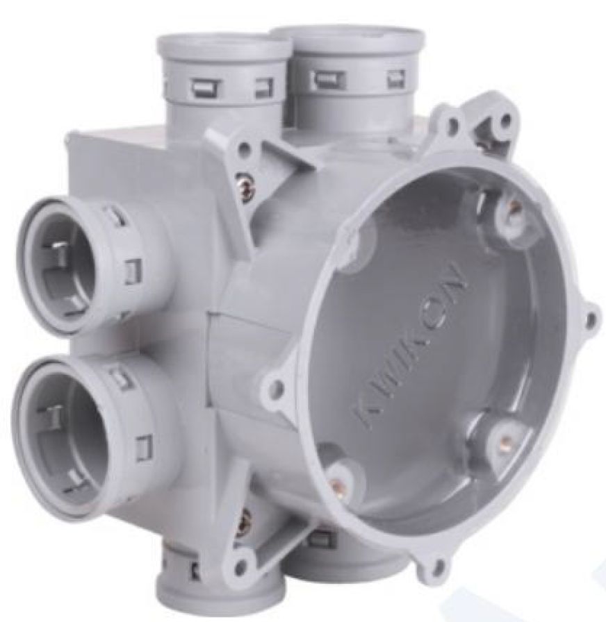 8X1/2 In. PVC Slab Box Grey With Molded Connectors
