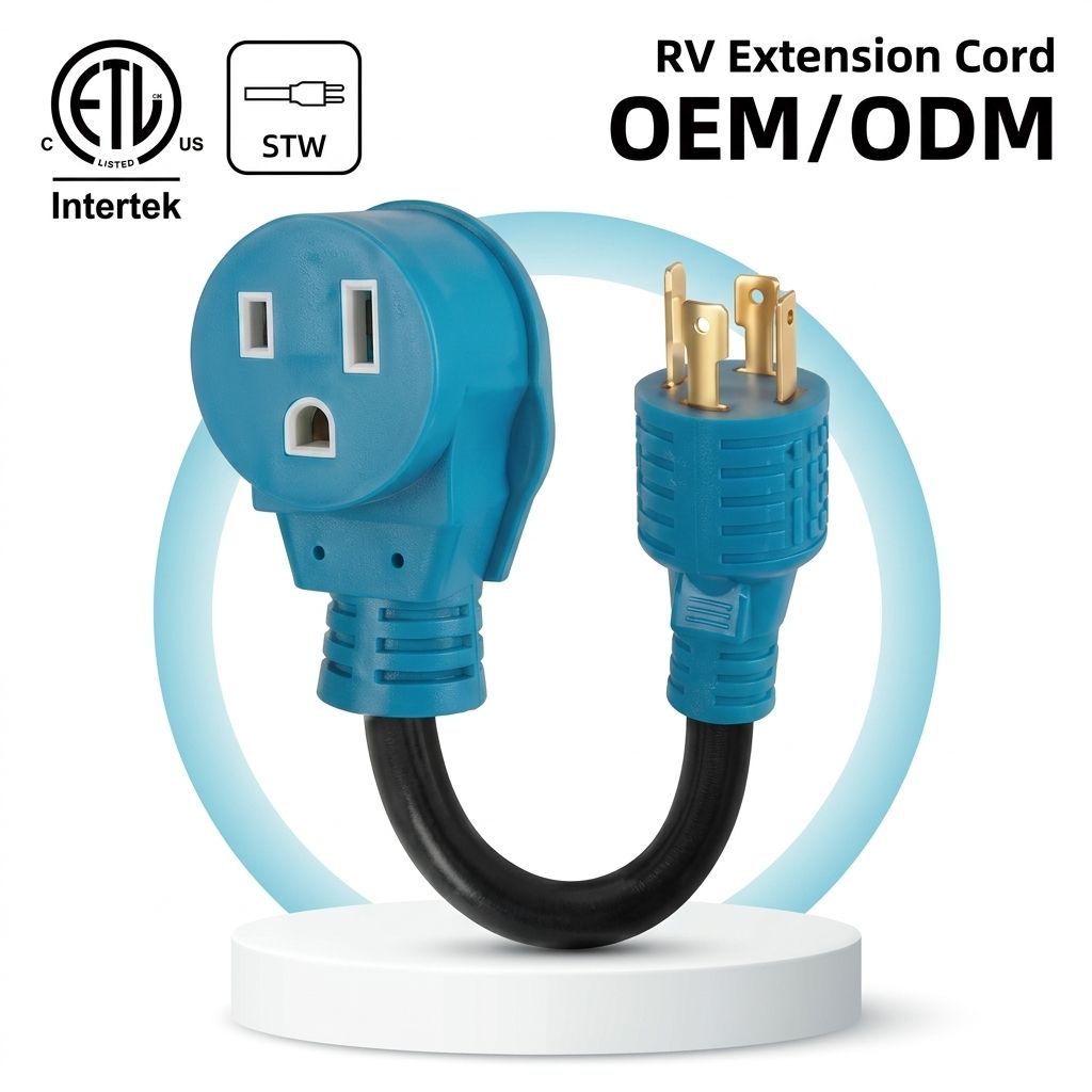 Heavy Duty STW NEMA 14-30P to 6-50R 30A to 50A 10/3 RV Extension Cord 1FT