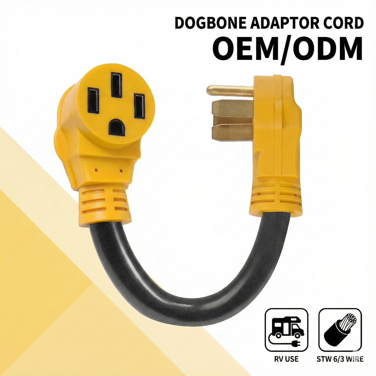 NEMA 14-50P to 14-50R 50A 4 Prong Heavy Duty Outdoor RV EV Charging Power Extension Cord