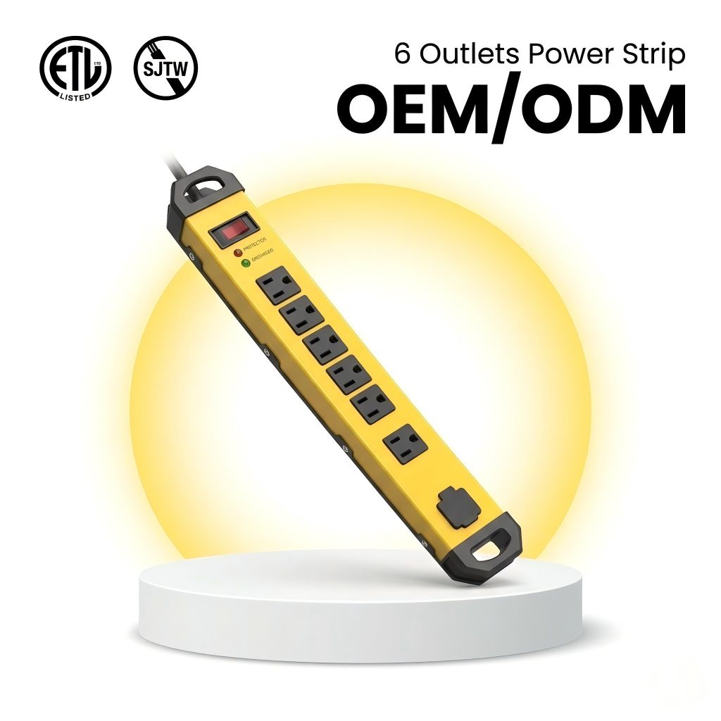 6 Outlets USB Ports 2100J Surge Protector ETL Listed Extension Board Power Strip