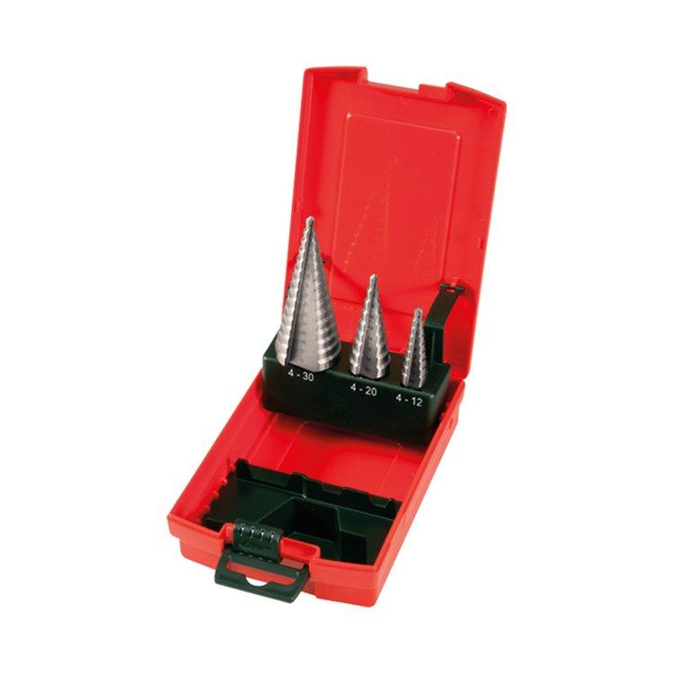 3Pcs Metric Three Flats Shank Straight Flute Bright HSS Step Drill Bit Set