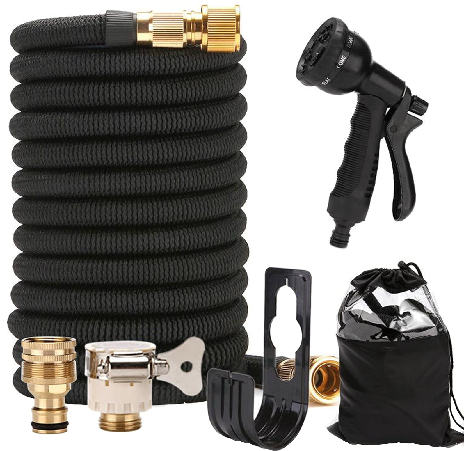 Flexible Garden Hose Pipe 50FT, 3 Times Expanding Magic Lightweight Watering Hose Pipe with 8 Function Spray Gun