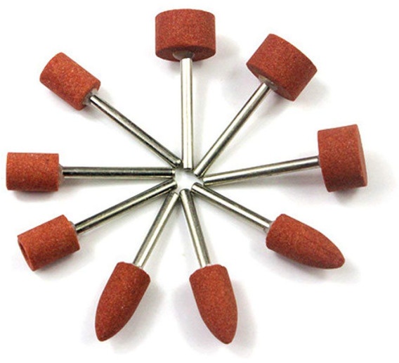 Dark red mounted points polishing head