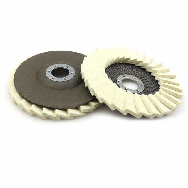 Circular Top-level Wool Felt Fabric Flap Discs Polish Pad with Metal Hole