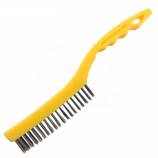 Carbon Steel Wire Brush with Plastic Handle 4row