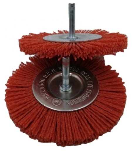 100 mm Nylon wire wheel brush with 6mm shank cleaning brush for car