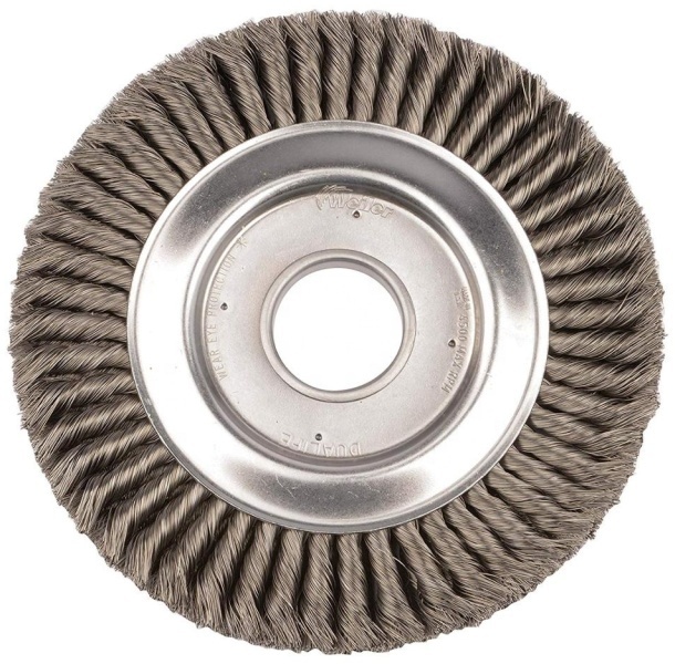 Multilayer Row Twisted Wire Wheel Brush, Full Twist Knotted Wire Brush Wheel with Round Hole