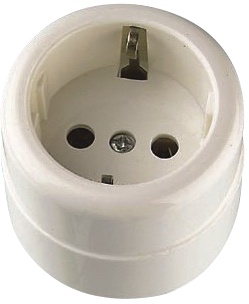 One way Germany style surface-mounted wall socket
