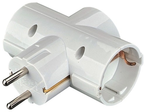 3 ways Germany style adapter