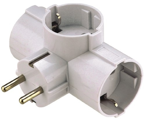 3 ways Germany style adapter