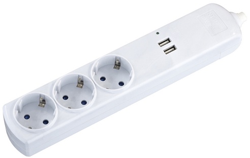 3 way rewirable socket-outlet+USB