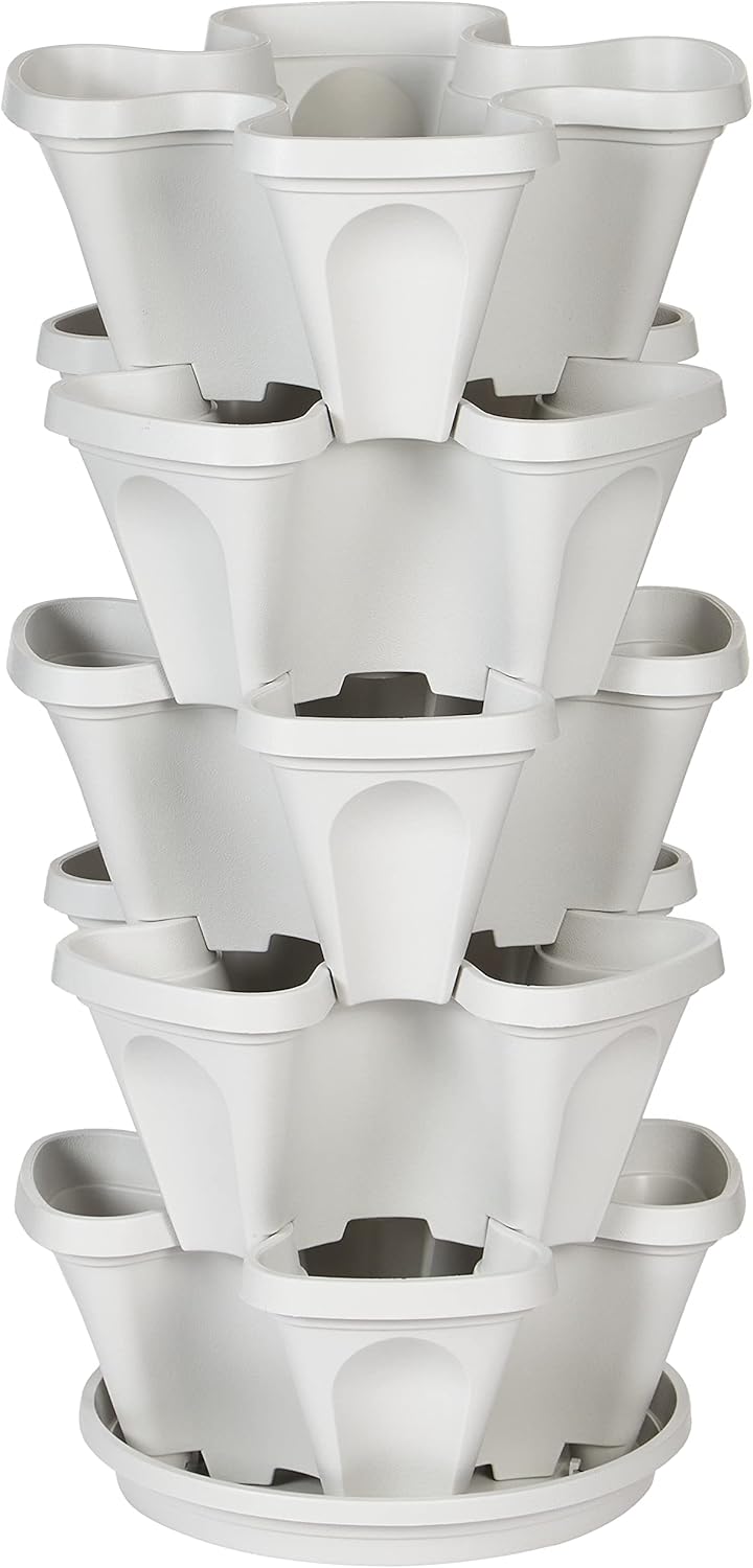 5 Tier Stackable Strawberry, Herb, Flower, and Vegetable Planter