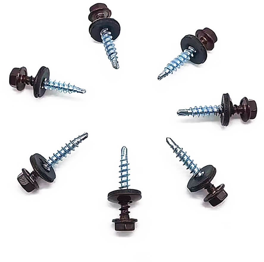 Hex Washer Head Self Drilling Screw With Epdm Washer Ral Painted