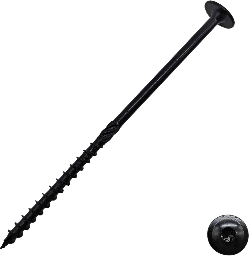 Black Rust Wafer Head Torx Drive Wood Building Screw