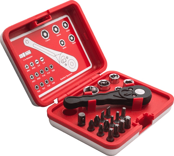 20pcs Ratchet Handle & Sockets Set